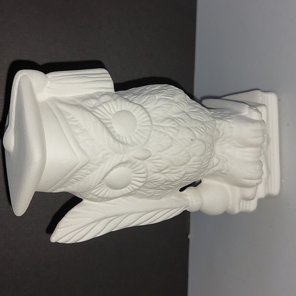Lot of 3 Ceramic Bisque Ready to Paint Owls - Unpainted 8" - Picture 4 of 5